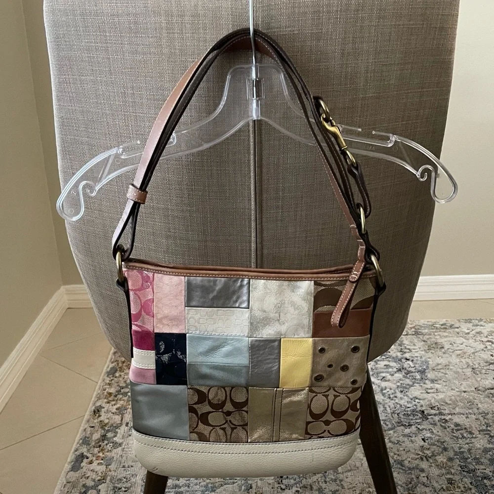 Vintage Coach Patchwork 10018 Multicolor Shoulder Bag - Picture 8 of 9
